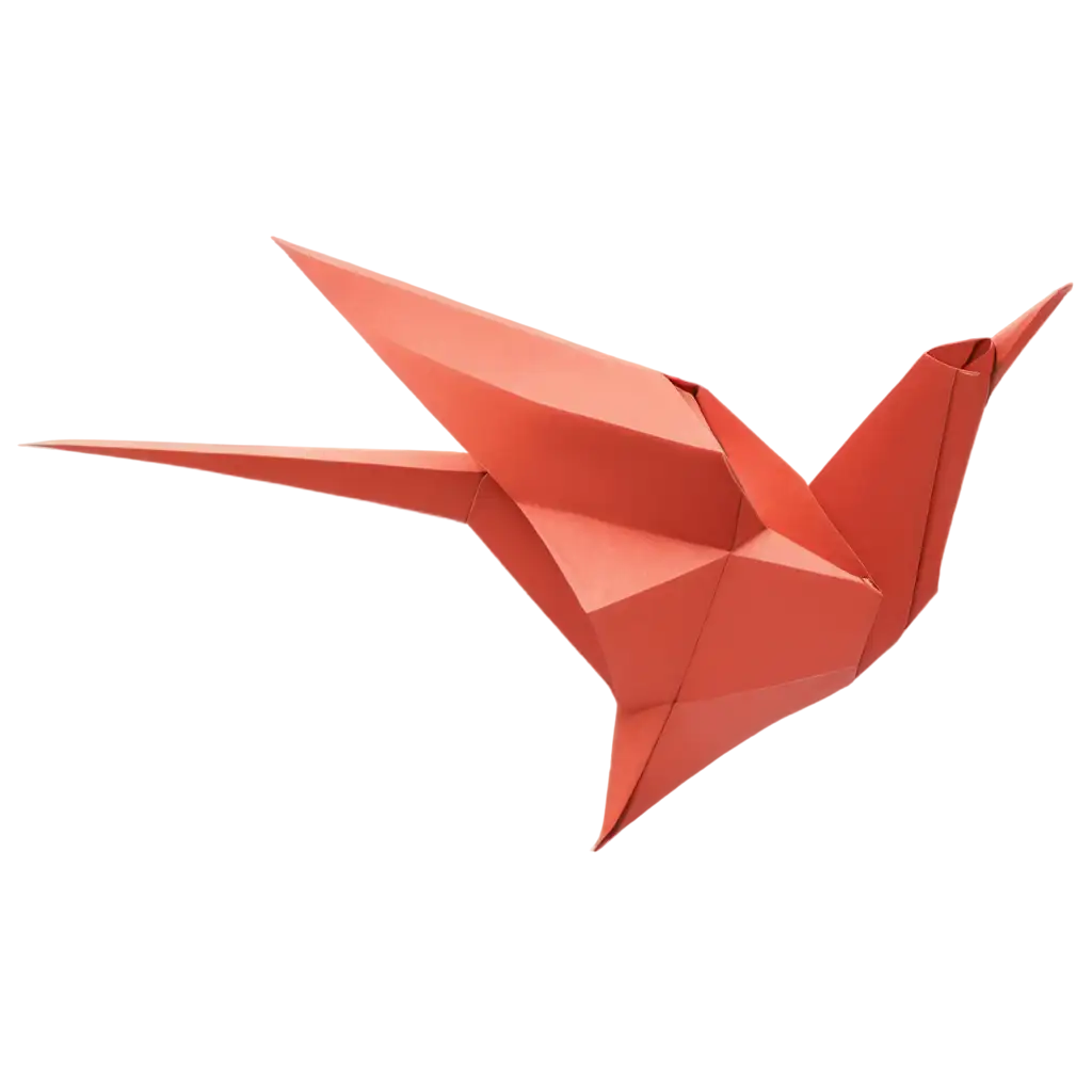 HighQuality-PNG-of-Red-Origami-Bird-for-Creative-Projects