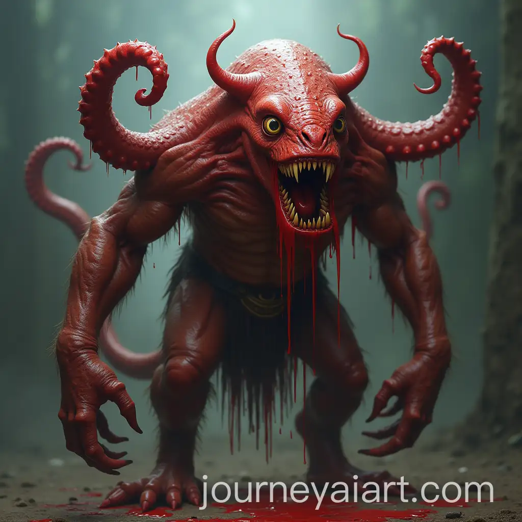 Fantasy-Giant-Weasel-with-Tentacles-and-BloodDripping-Fangs