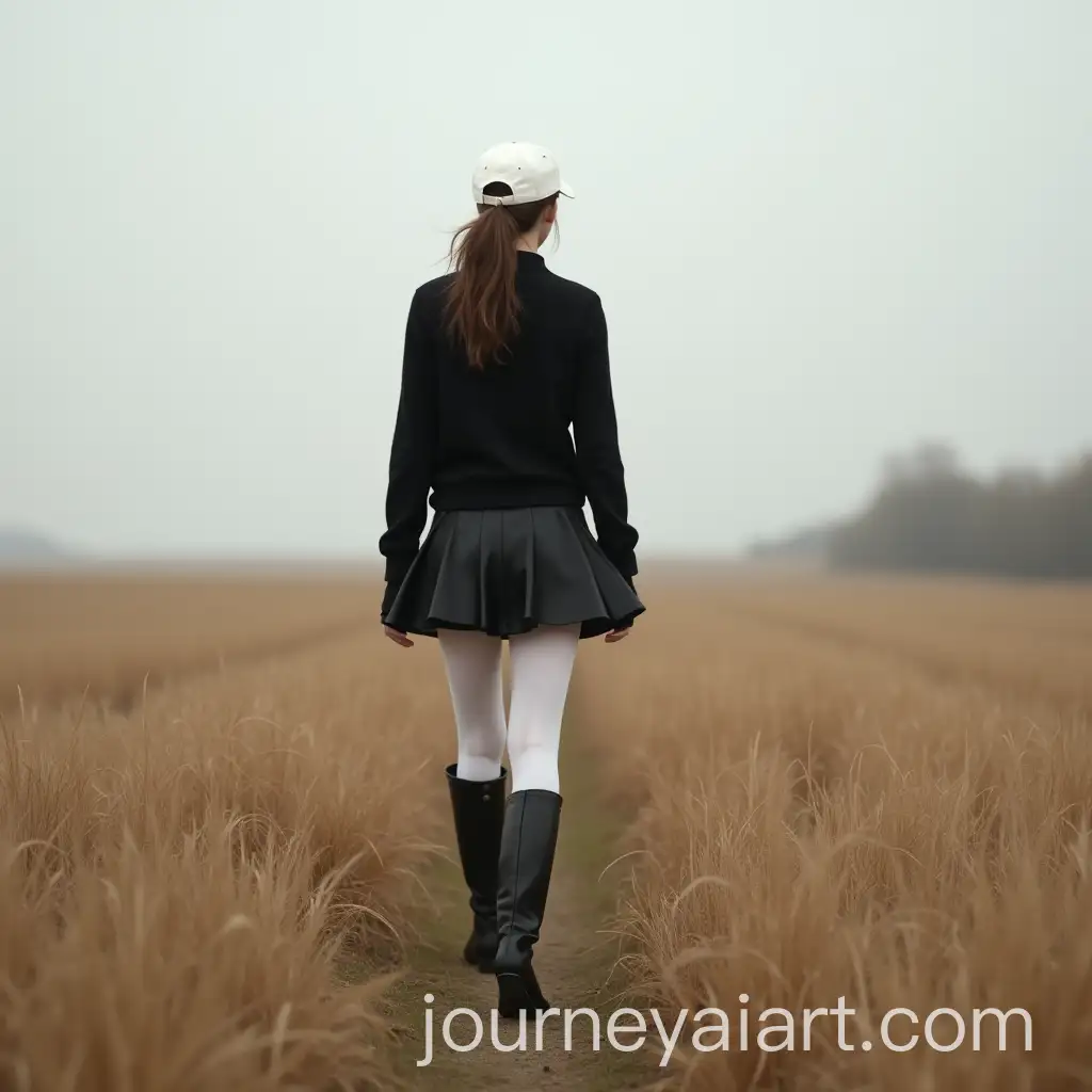 Woman-in-Stylish-Attire-Walking-Through-an-Open-Field