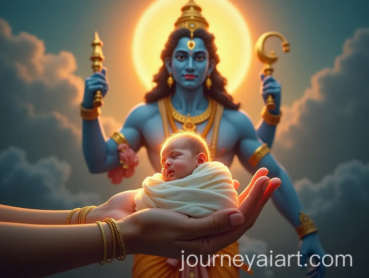 Divine-Baby-Birth-Scene-with-Lord-Narayana-in-Heavenly-Realm