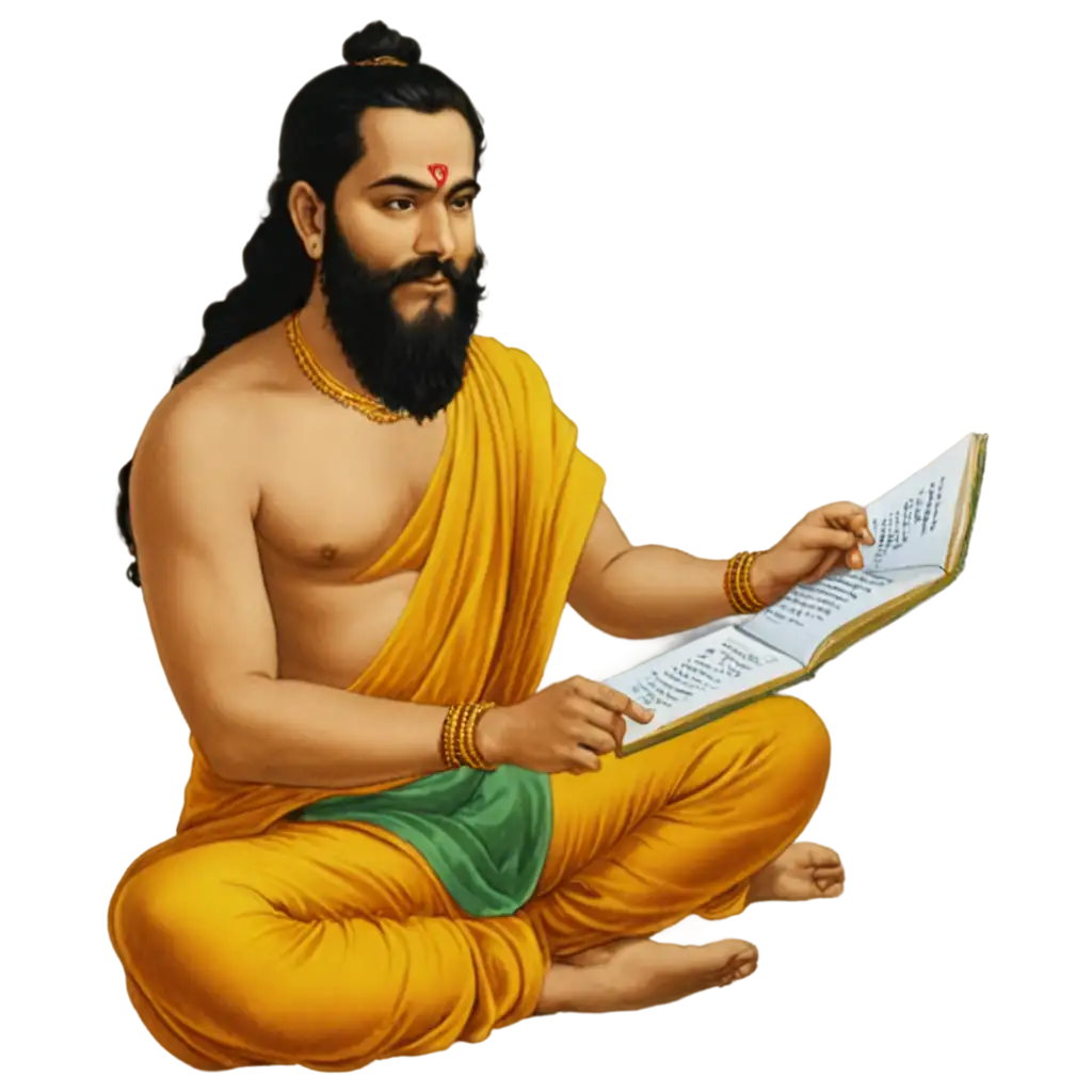 Old-Valmiki-Ji-Writing-Ramayan-HighQuality-PNG-Image-for-Cultural-Representation