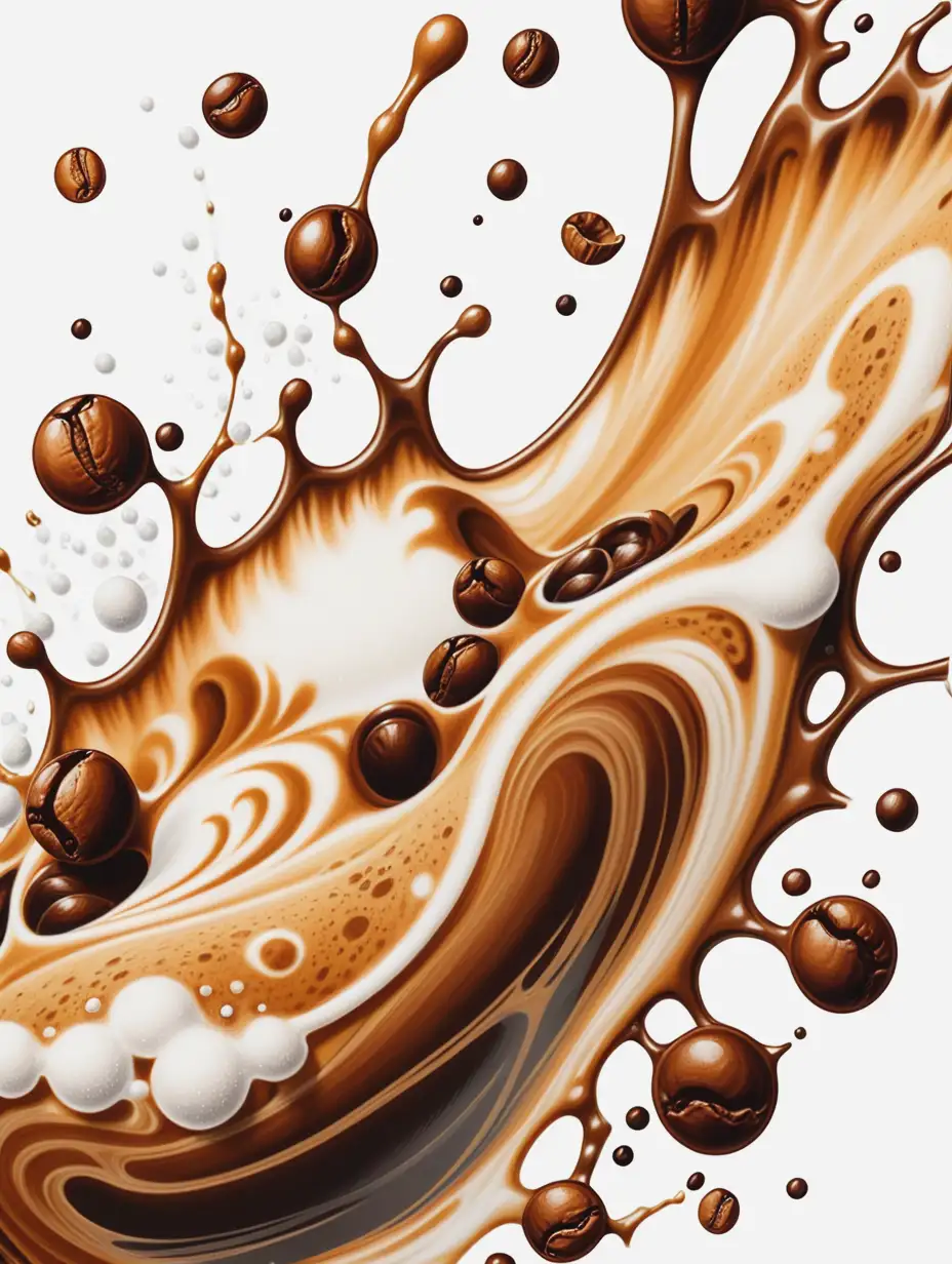 Closeup-of-Foamy-Coffee-with-Bubbles-and-Splashes