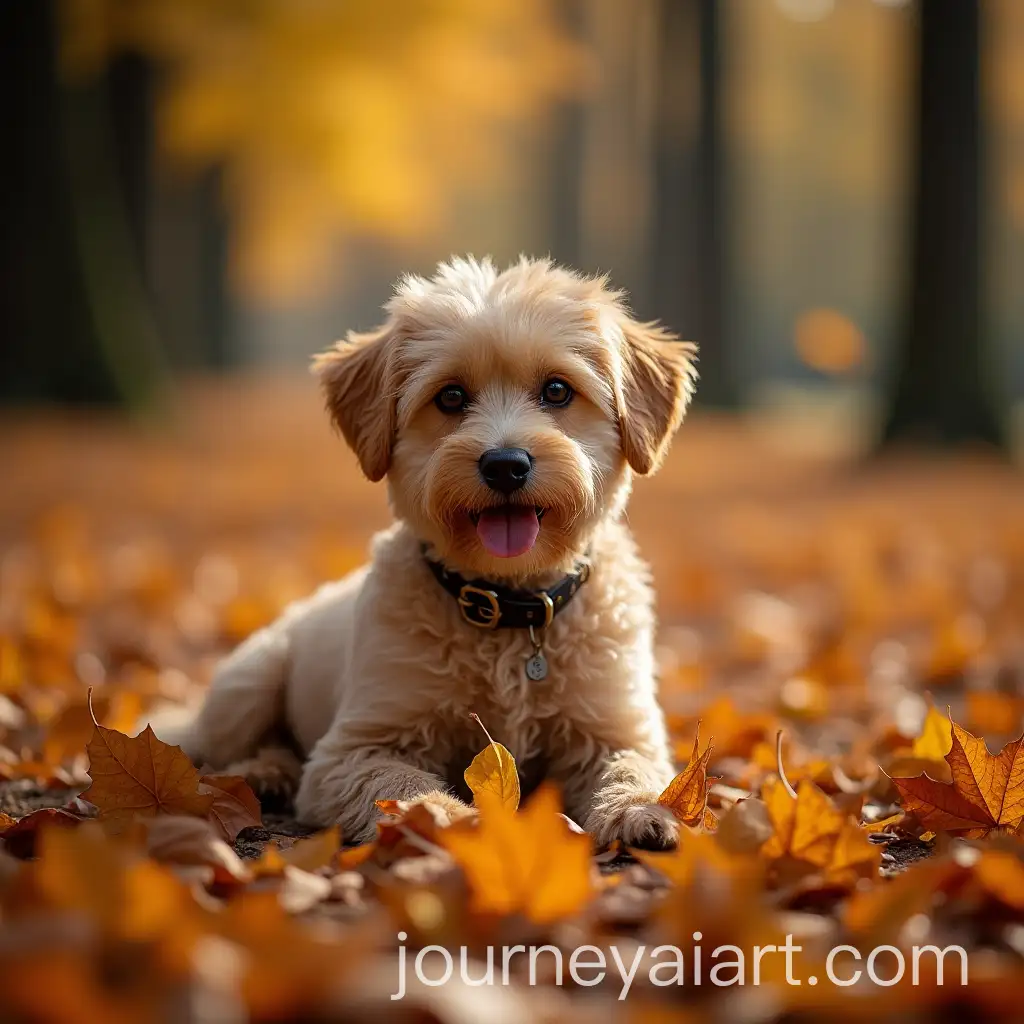 Cosy-Dog-in-Autumn-Leaves