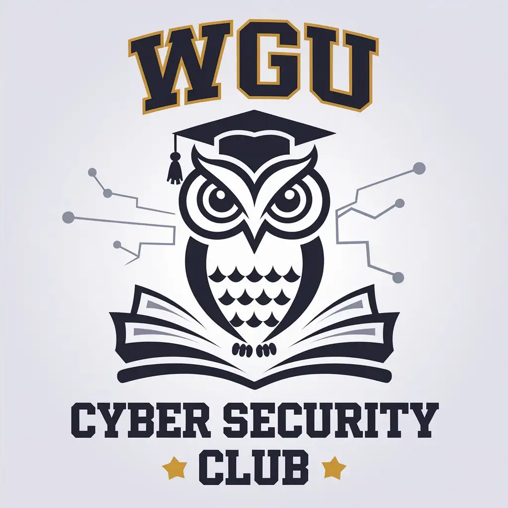 LOGO-Design-For-WGU-Cyber-Security-Club-Owl-with-Graduation-Cap-in-Vector-Style