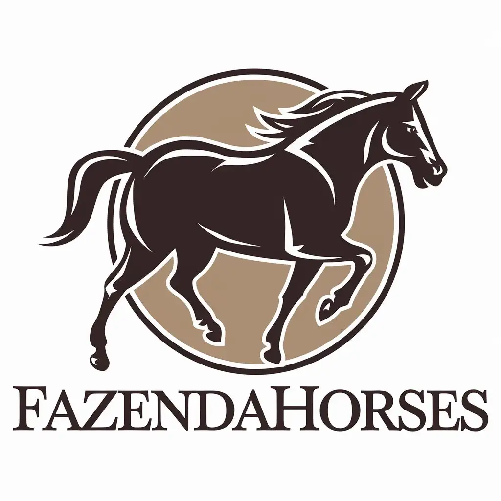 LOGO-Design-For-FazendaHorses-Elegant-Horse-Symbol-in-Vector-Art