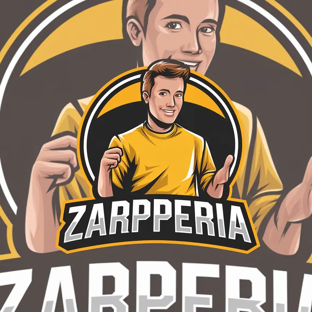 LOGO-Design-for-Zarperria-Joyful-Gaming-and-Tech-Tutorials-with-Yellow-and-Clear-Background