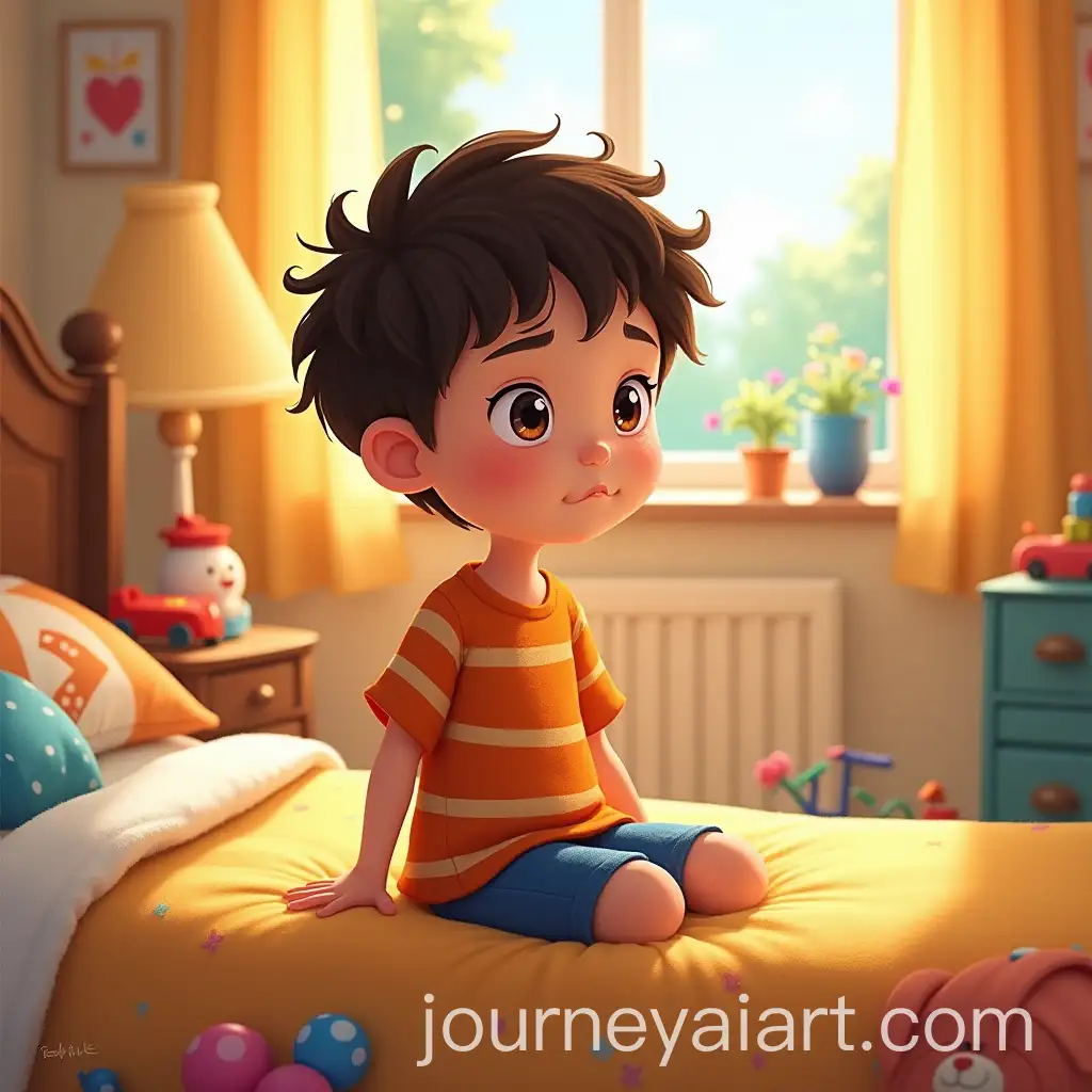 Thoughtful-Boy-in-Cozy-Bedroom-with-Sunny-Day-Outside