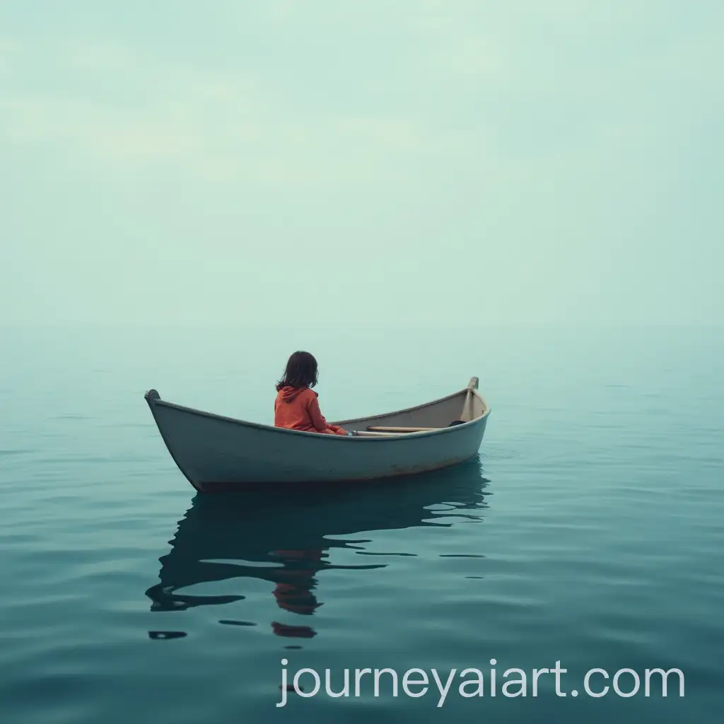 Young-Girl-in-a-Rowboat-on-a-Serene-Ocean