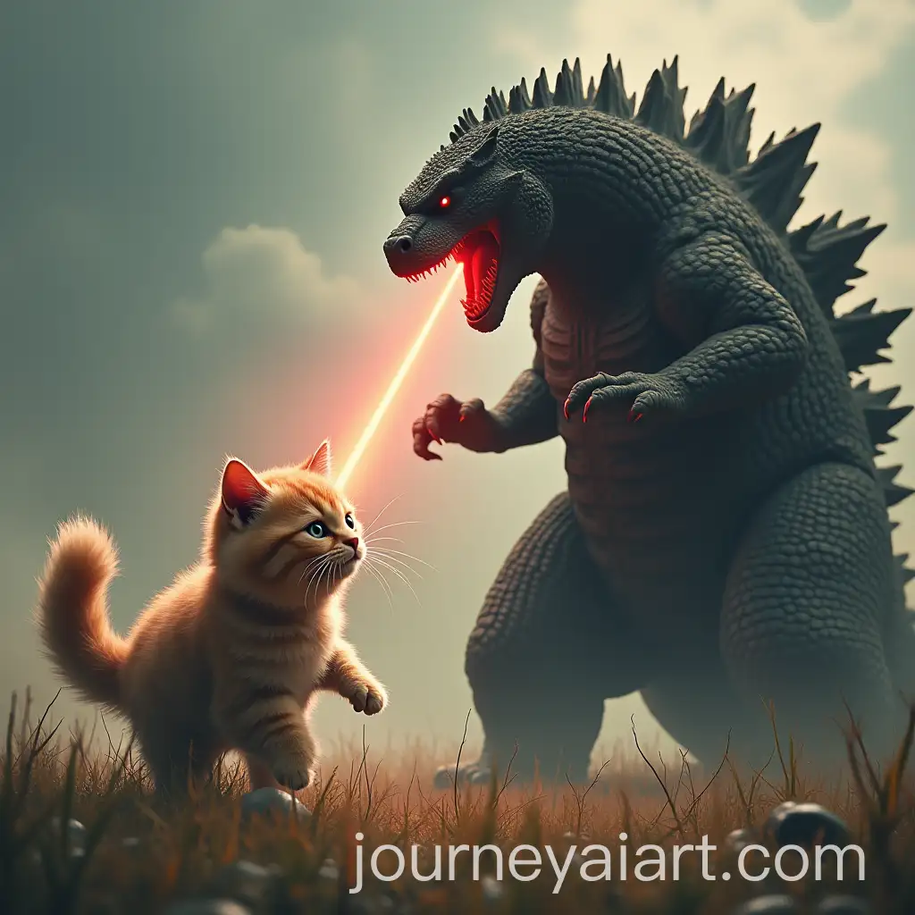 Epic-Battle-Godzilla-vs-Fluffy-Giant-Cat-with-Laser-Eyes