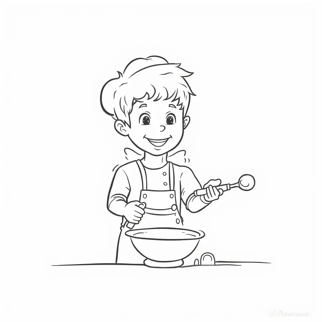 Baker outline for a coloring book for children