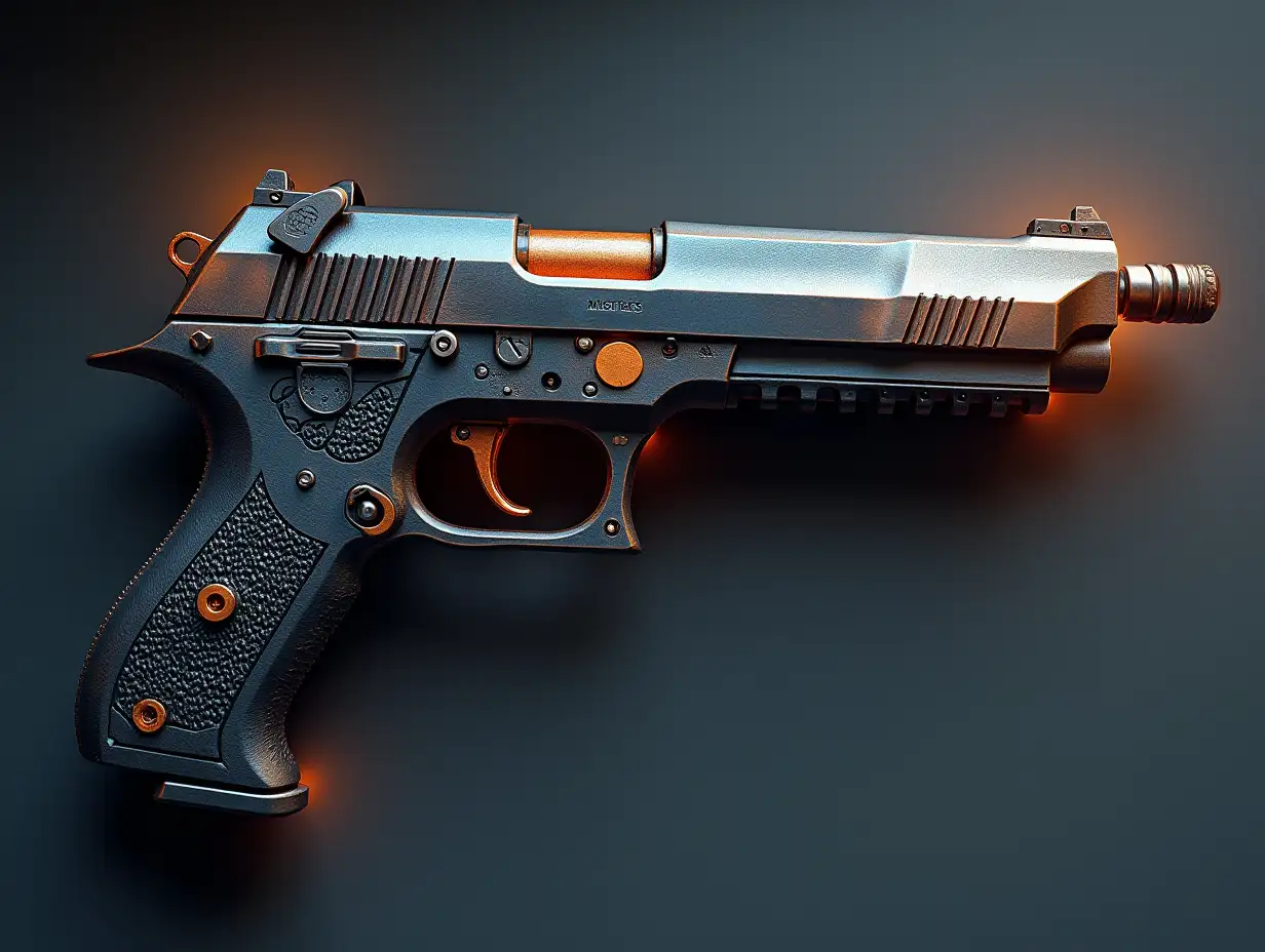 AI beautiful gun 4K resolution