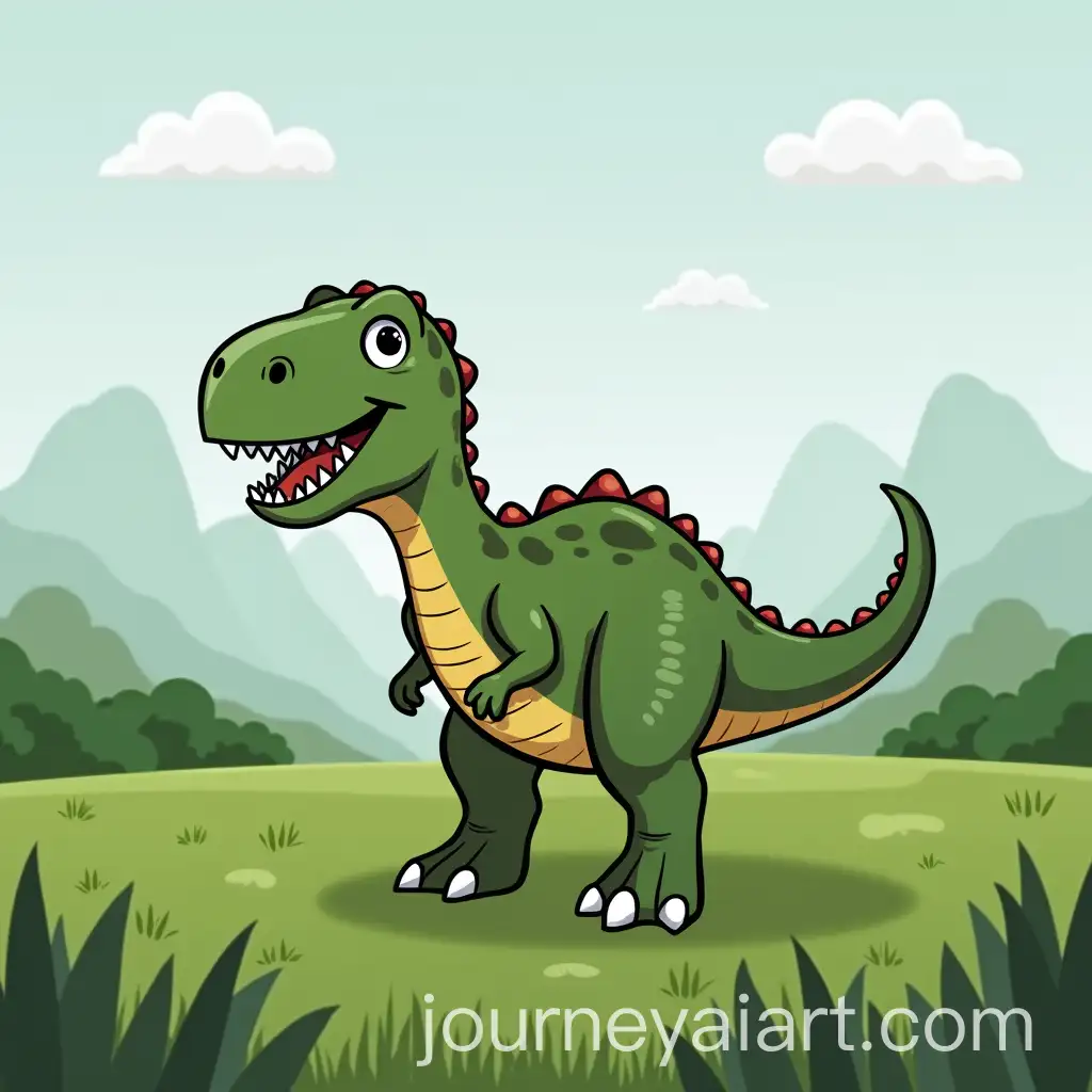 Dinosaur-Roaming-a-Lush-Green-Field
