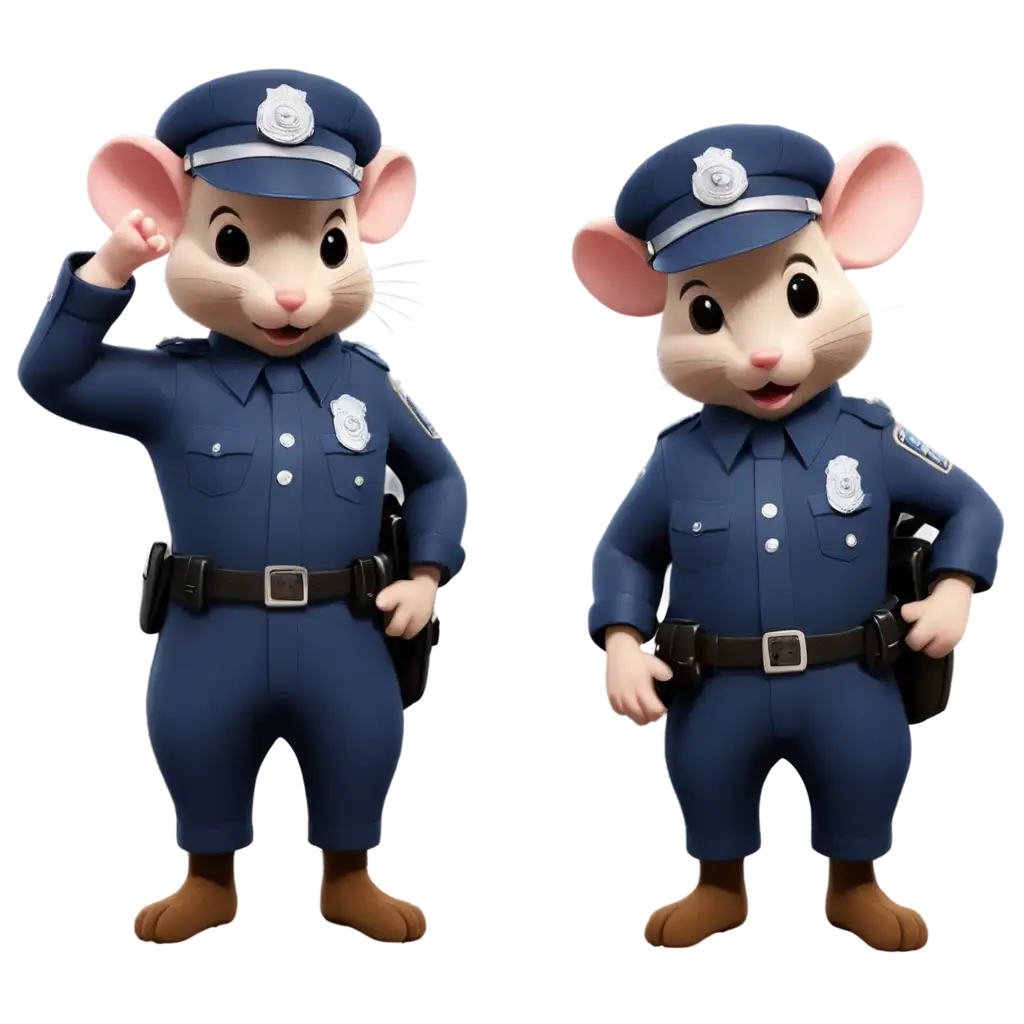 2D-Police-Mouse-Saluting-PNG-Image-HighQuality-Transparent-Illustration-for-Versatile-Use