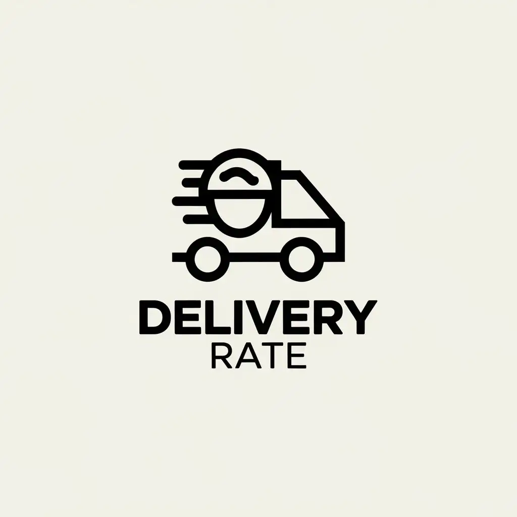 LOGO Design for DELIVERY RATE Minimalistic Food Delivery Rate Symbol with Clear Background