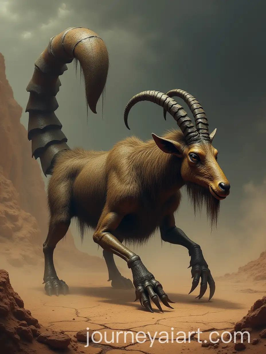 Fierce-ScorpionGoat-Beast-in-a-Desert-Landscape