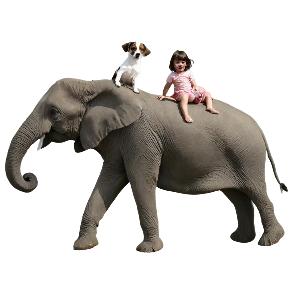 Dog-Sitting-on-Elephant-PNG-HighQuality-Image-for-Creative-and-Commercial-Use