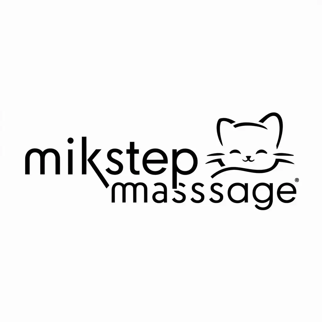 a logo design,with the text "MilkStepMassage", main symbol:kitten,complex,be used in Beauty Spa industry,clear background