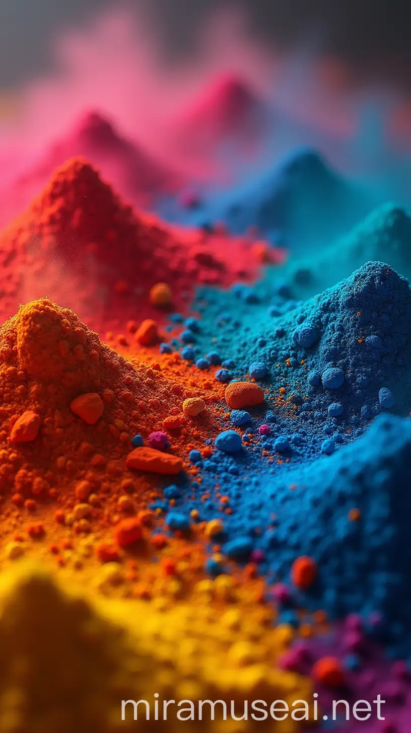 CloseUp of Colorful Powder Density with Intricate Textures