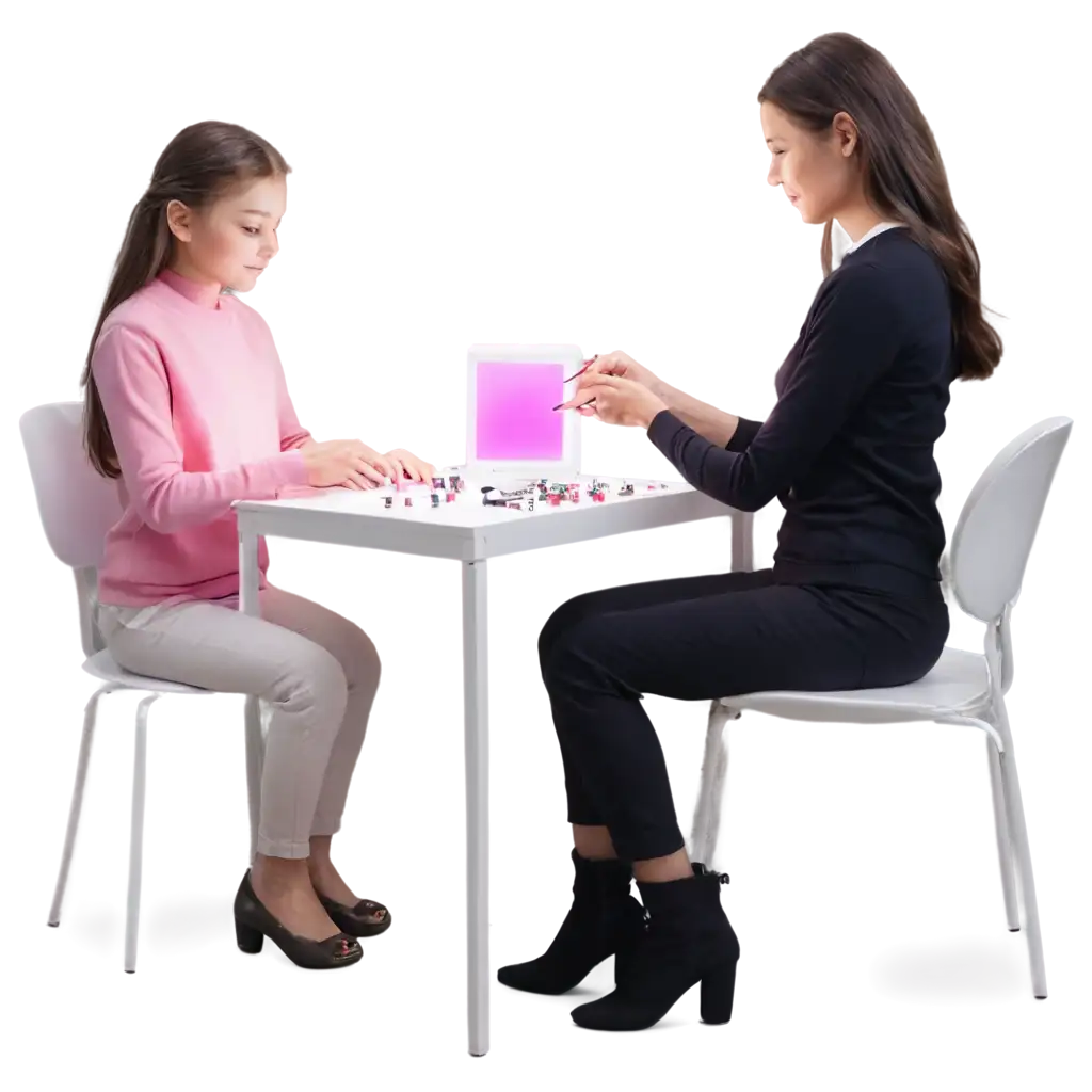 Manicure-Session-in-LED-Lighting-PNG-Image-of-a-Nail-Master-Working-on-a-Young-Girls-Nails