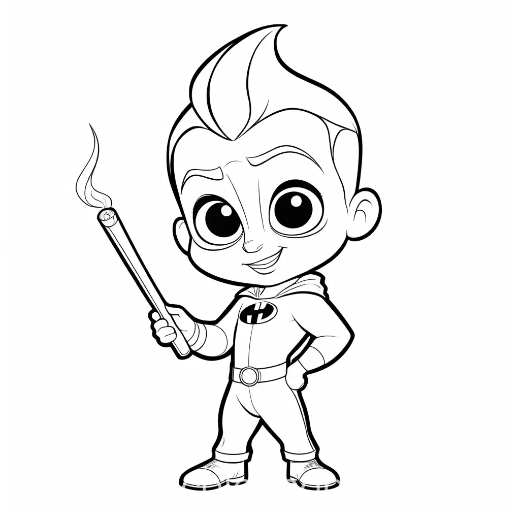 Jack-Jack-Coloring-Page-Holding-a-Joint-Black-and-White-Line-Art