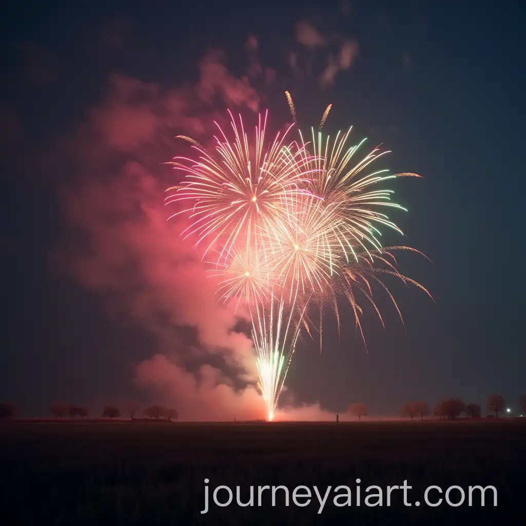 Explosive-Fireworks-Lighting-Up-a-Mauve-and-Green-Sky