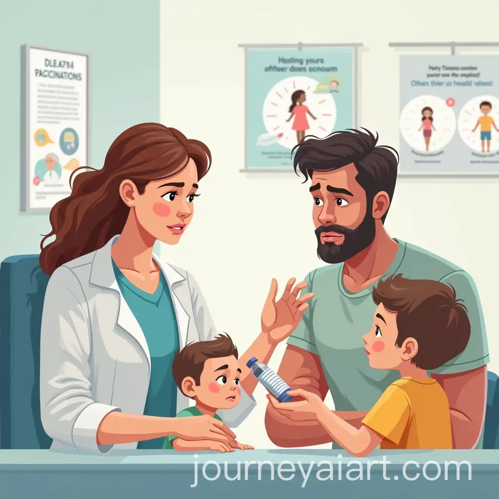 Thoughtful-Parents-Discussing-Vaccination-with-Doctor-in-Pediatric-Clinic