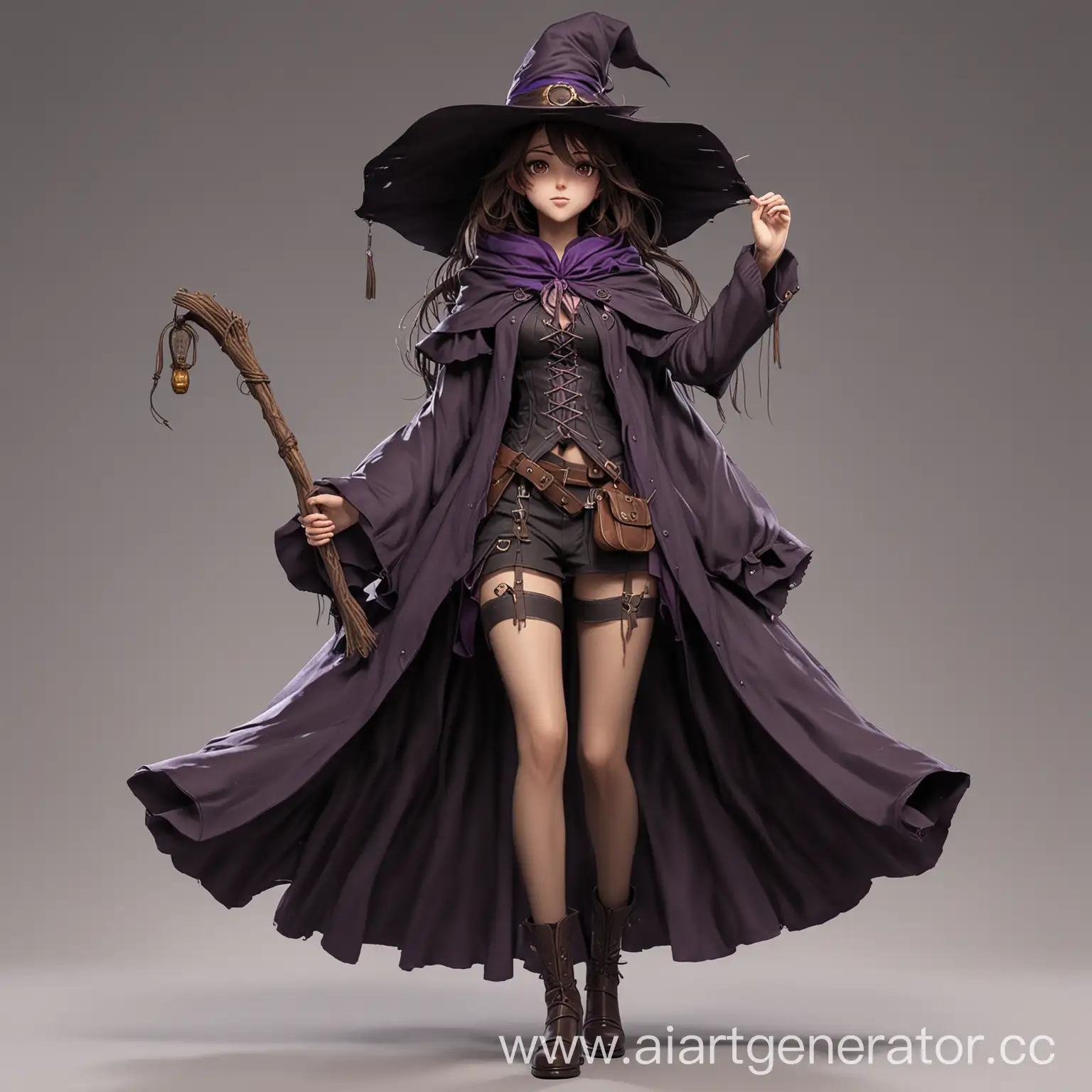 Anime-Witch-with-Large-Hat-and-Cauldrons-in-Witchs-Cloak