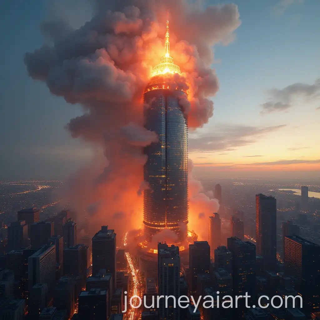 Explosion-at-Trump-Tower-in-a-Chaotic-Urban-Scene