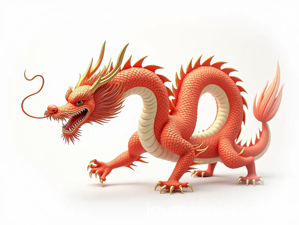 Grand-Chinese-Dragon-in-HyperRealistic-Detail-on-White-Background
