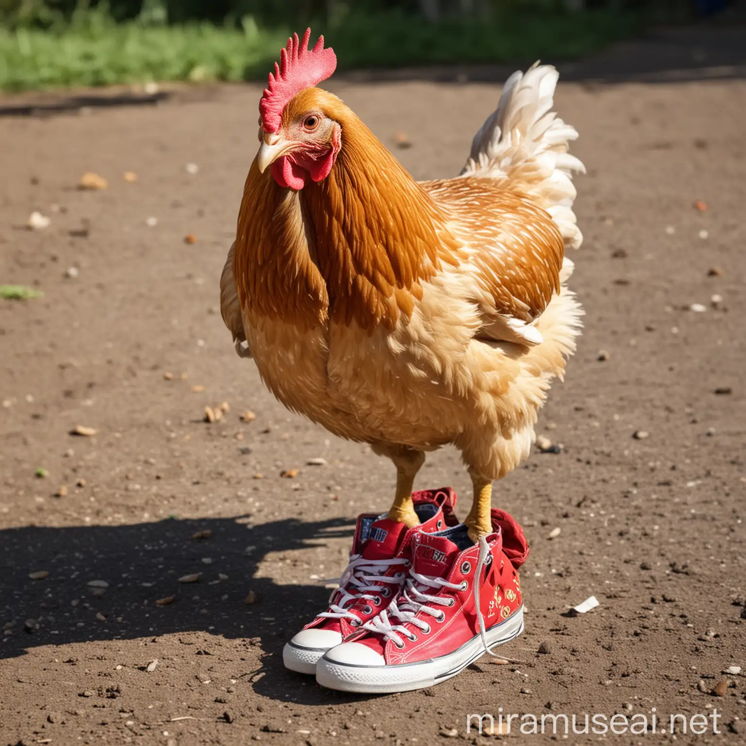 Colorful Chicken Wearing Stylish Shoes