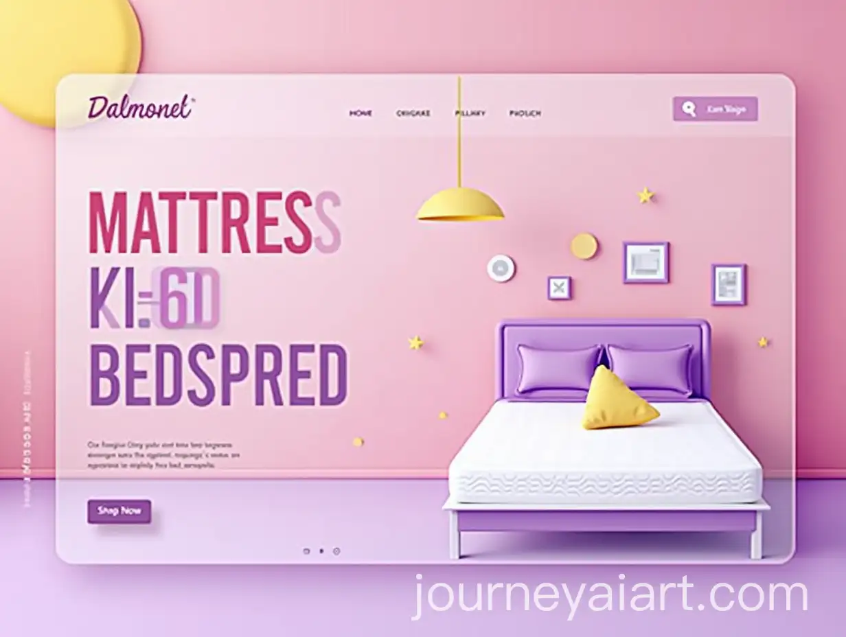 Purple-and-Yellow-Themed-Website-Header-for-Mattress-and-Bedding-Shop