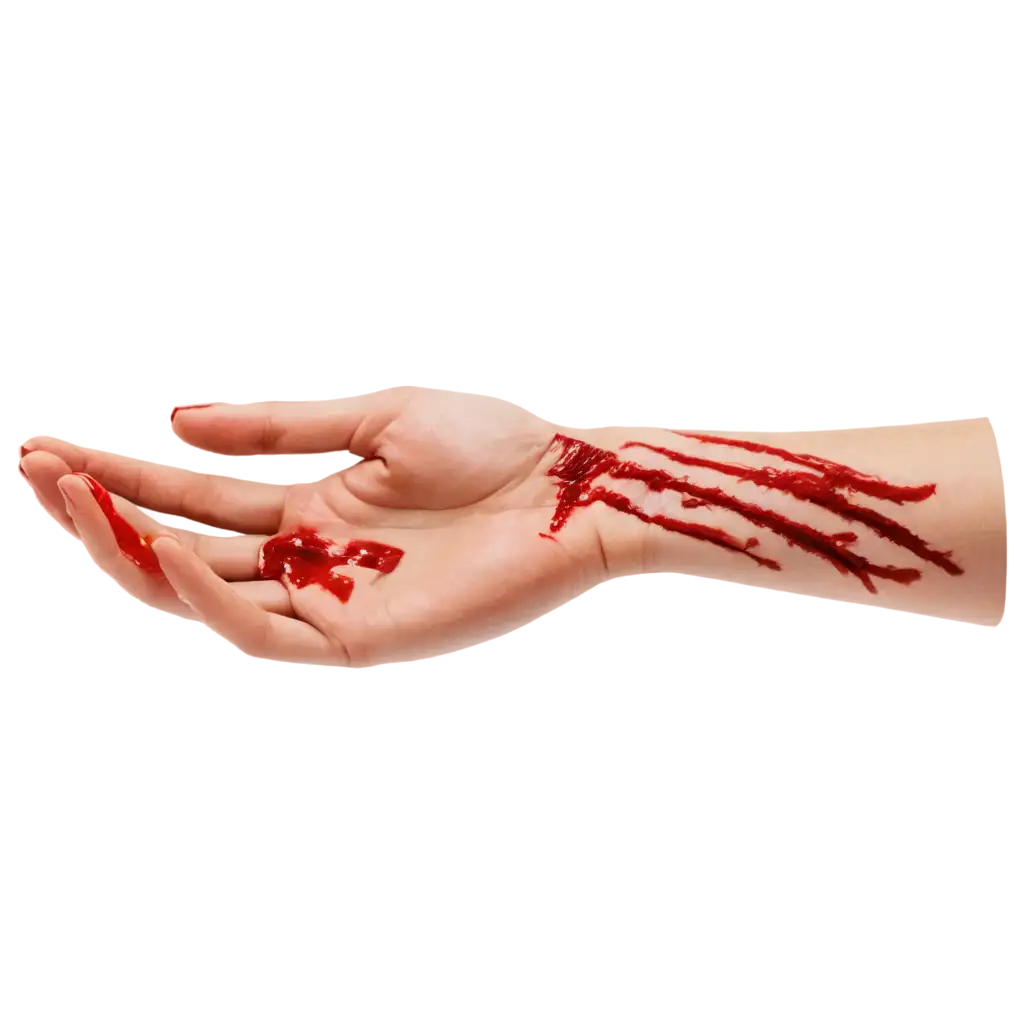 Human-Hand-Cut-PNG-with-Flowing-Blood-HighQuality-Image-for-Graphic-Design