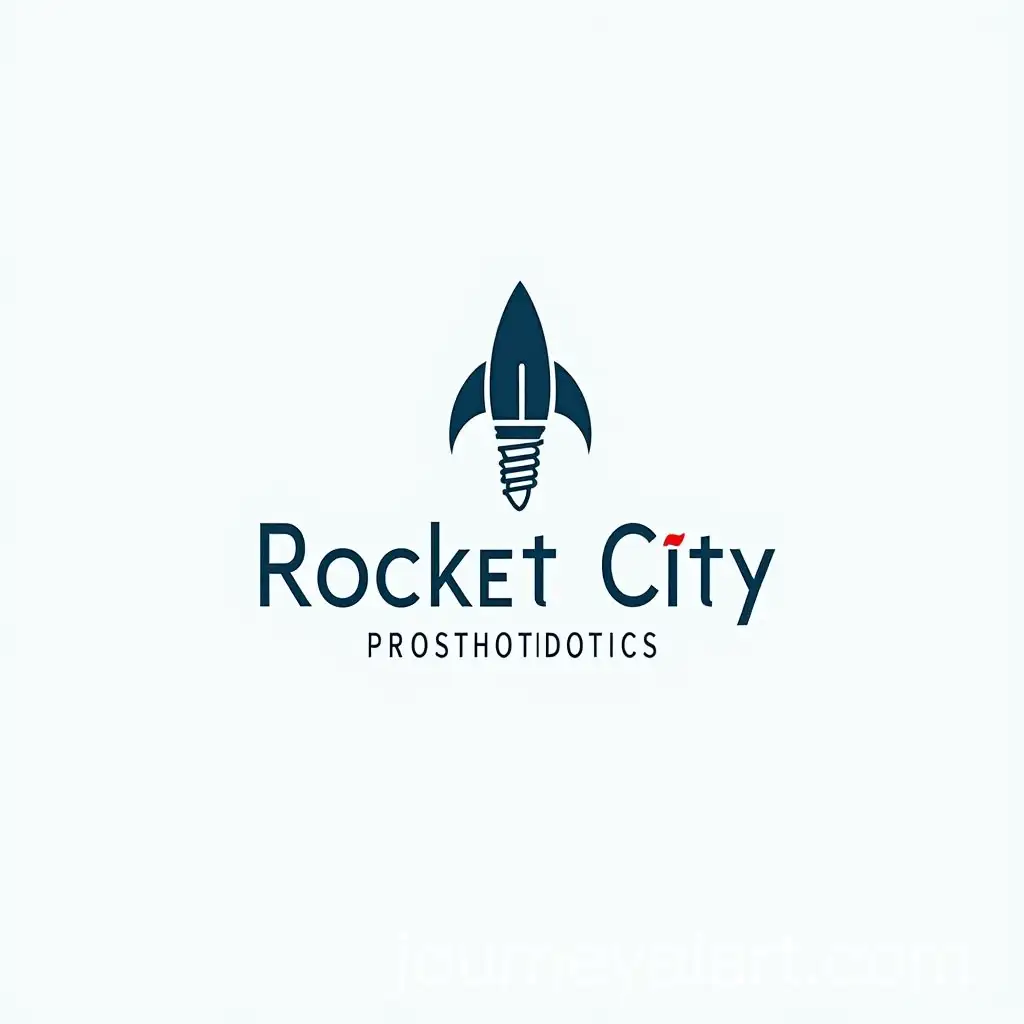 Modern-Logo-Design-for-Rocket-City-Prosthodontics-Featuring-Dental-Implant-and-Rocket-Hybrid-Symbol