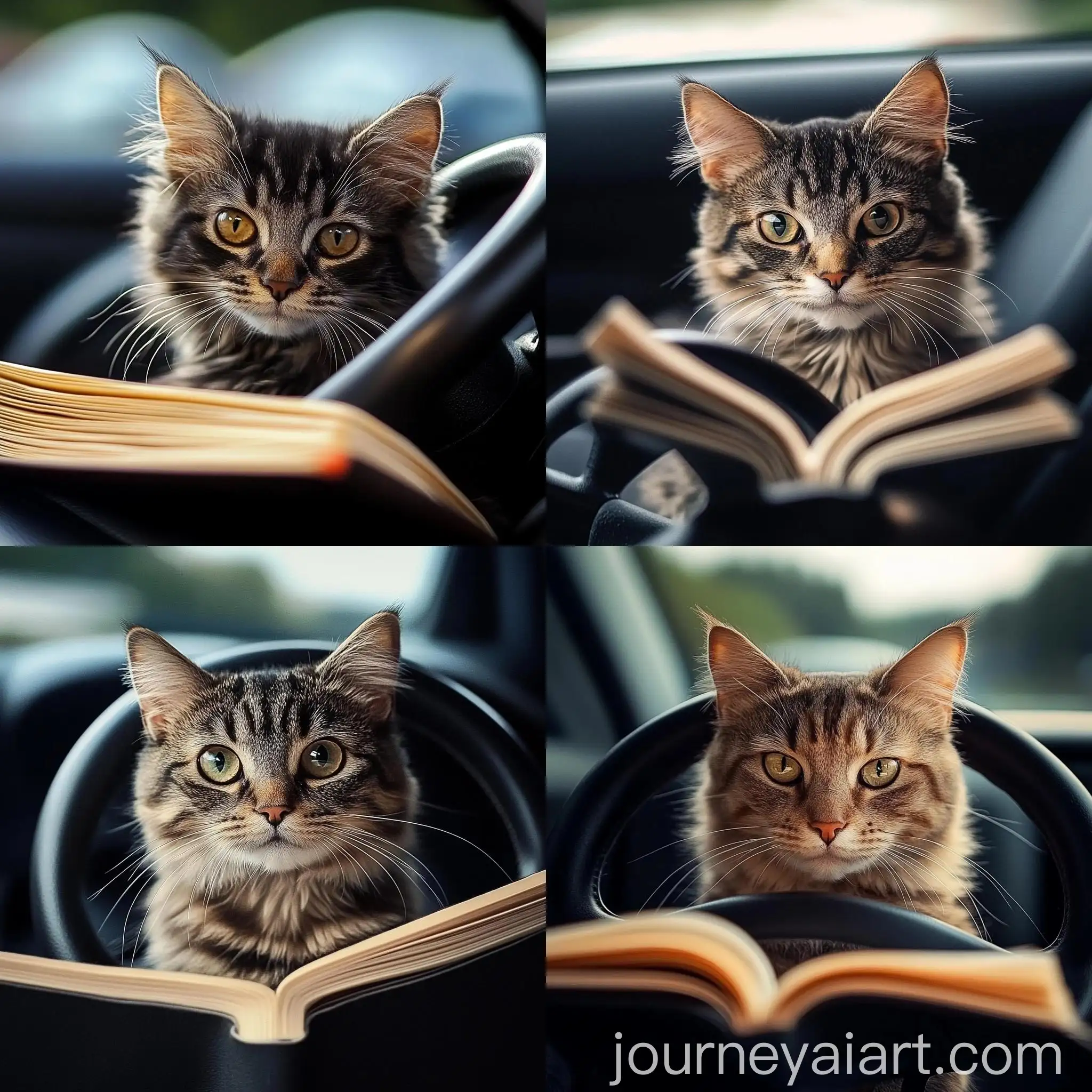 Cat-Steering-a-Car-Playful-Feline-Behind-the-Wheel