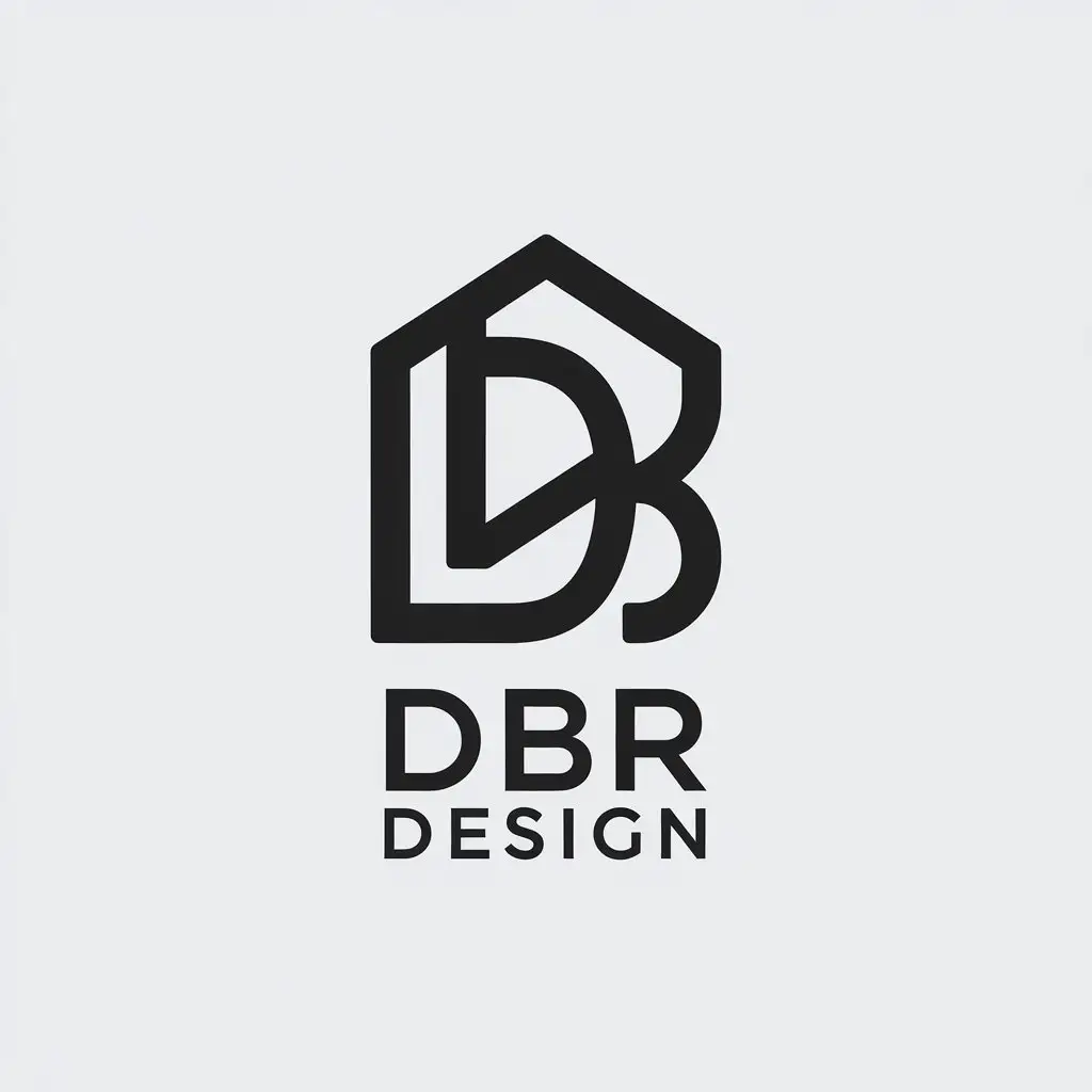 a vector logo design,with the text "DBR design", main symbol:Fusion letter DBR,Minimalistic,be used in Home Family industry,clear background