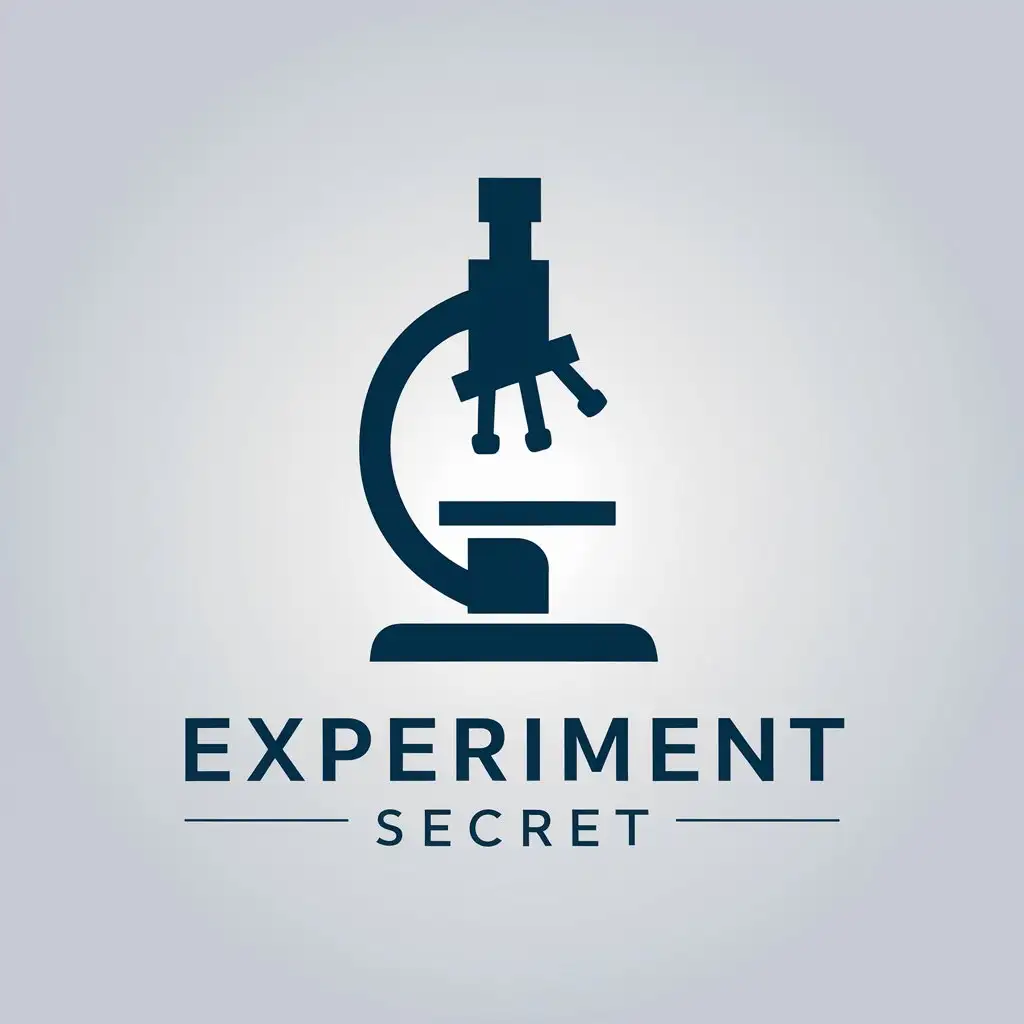 a vector logo design,with the text "experiment secret", main symbol:microscope,complex,be used in medical industry,clear background