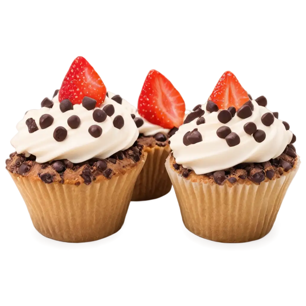 Delicious-Cupcake-PNG-Image-with-Cream-Filling-Chocolate-Chips-and-Strawberry-for-Clear-HighQuality-Visuals