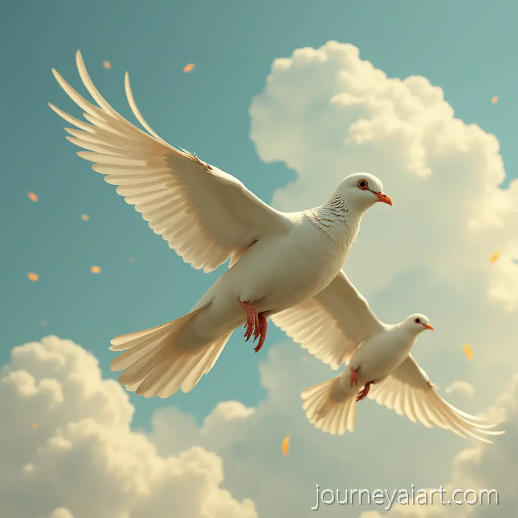 DoveDove-with-companions-flying-in-Flight-with-Companions-Soaring-Together