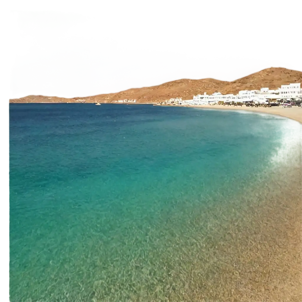 Explore-Mykonos-Island-Summer-Captivating-PNG-Image-of-Sand-and-Sea