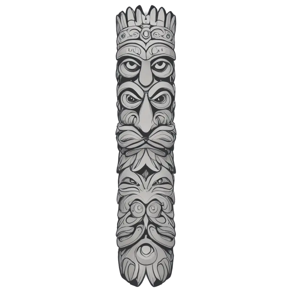 White-Totem-Tiki-PNG-Image-Capturing-Cultural-Elegance-in-Digital-Art