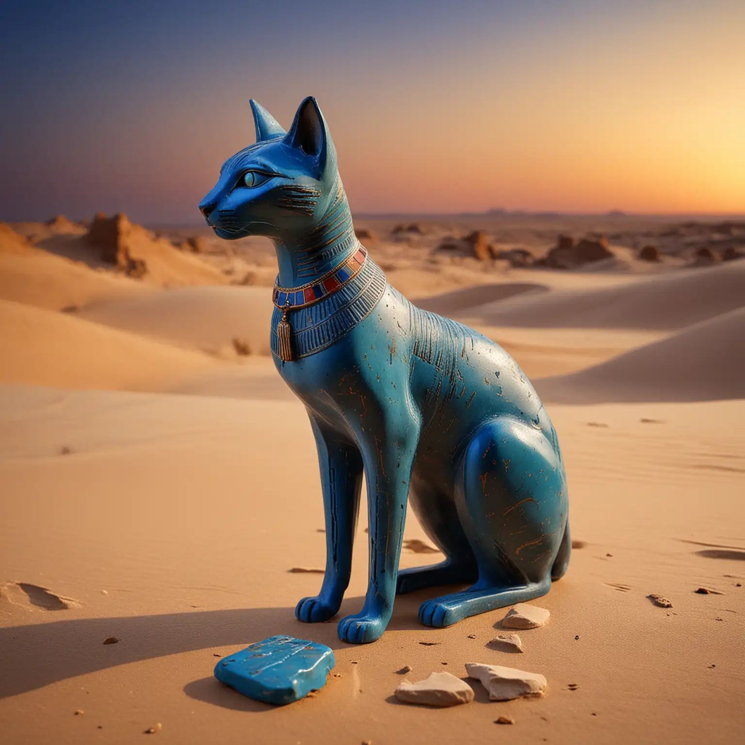 Ancient-Egyptian-Faience-Bastet-at-Sunset