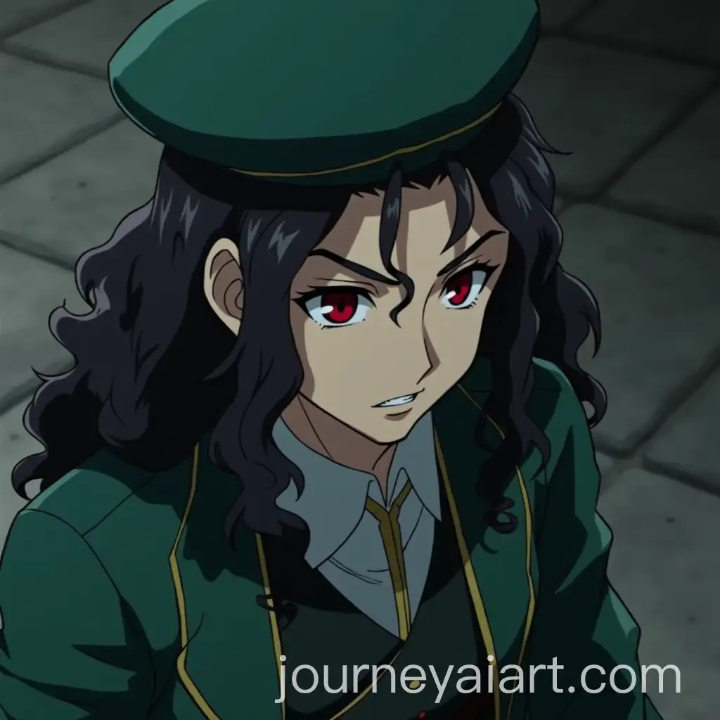 Anime-Vampire-with-Dark-Curly-Hair-in-Medieval-Sage-Green-Outfit