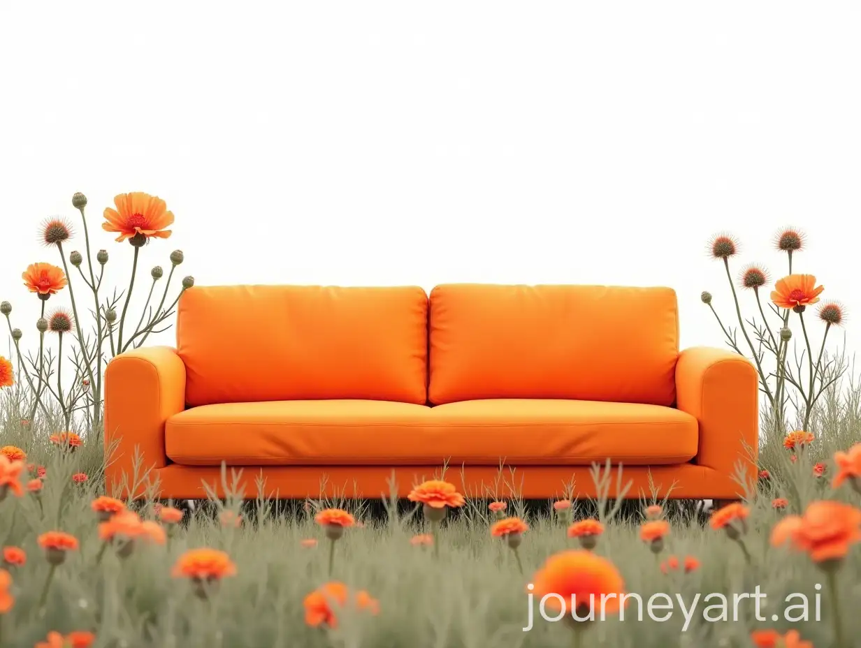 Orange-Sofa-in-the-Middle-of-a-Field-of-Thistles-and-Carnations