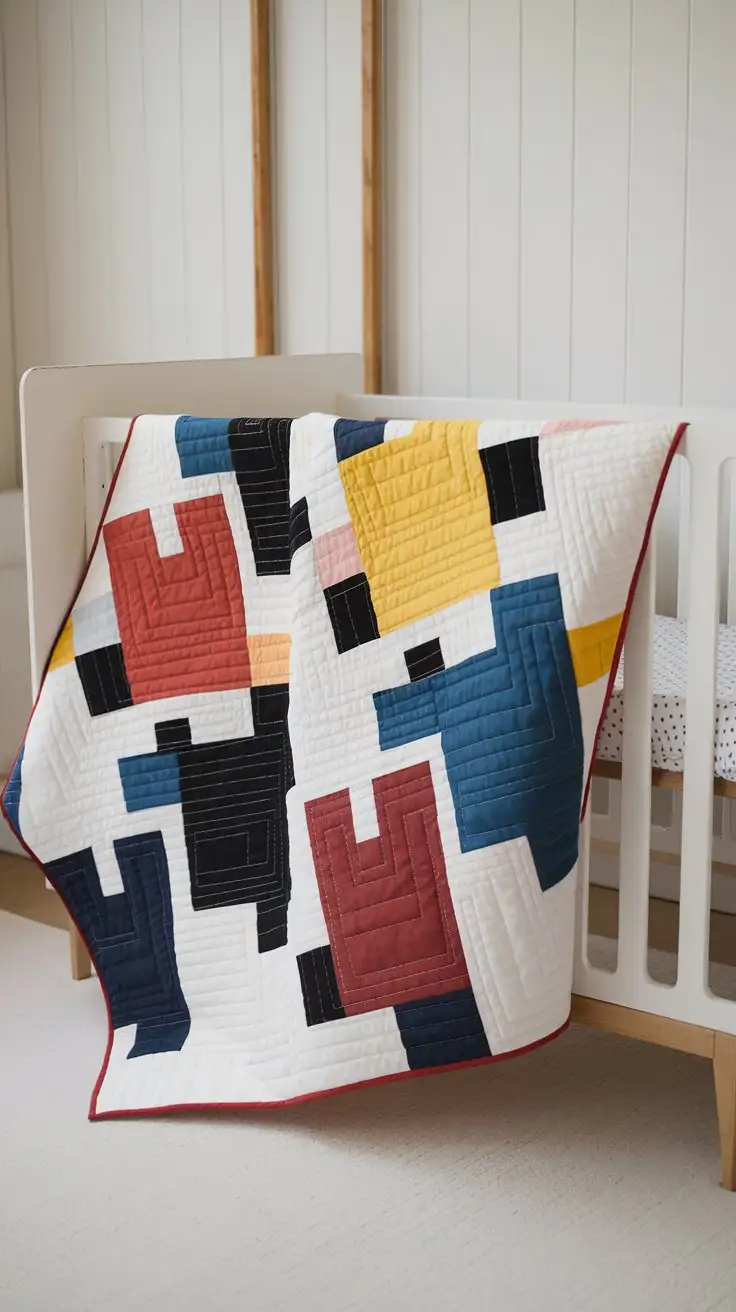 Modern-Baby-Quilt-with-Color-Block-Design-Inspired-by-De-Stijl-Art