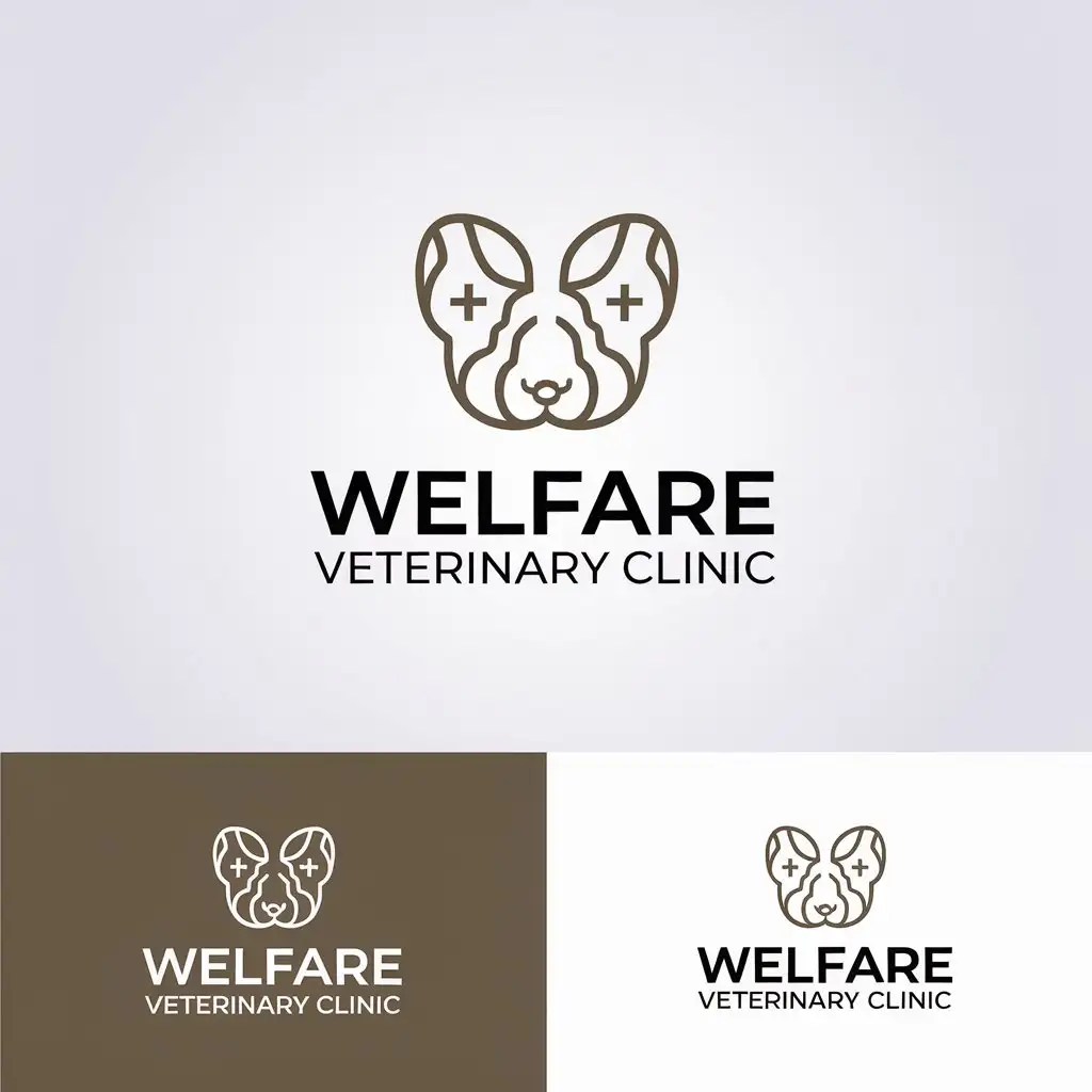 LOGO Design for Welfare Veterinary Clinic Modern Minimalistic Animal and Health Symbolism