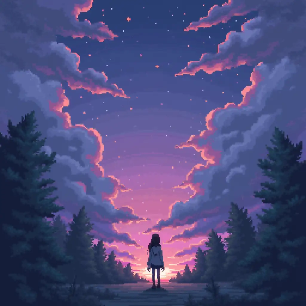 Aesthetic, anime,lofi, pixel,