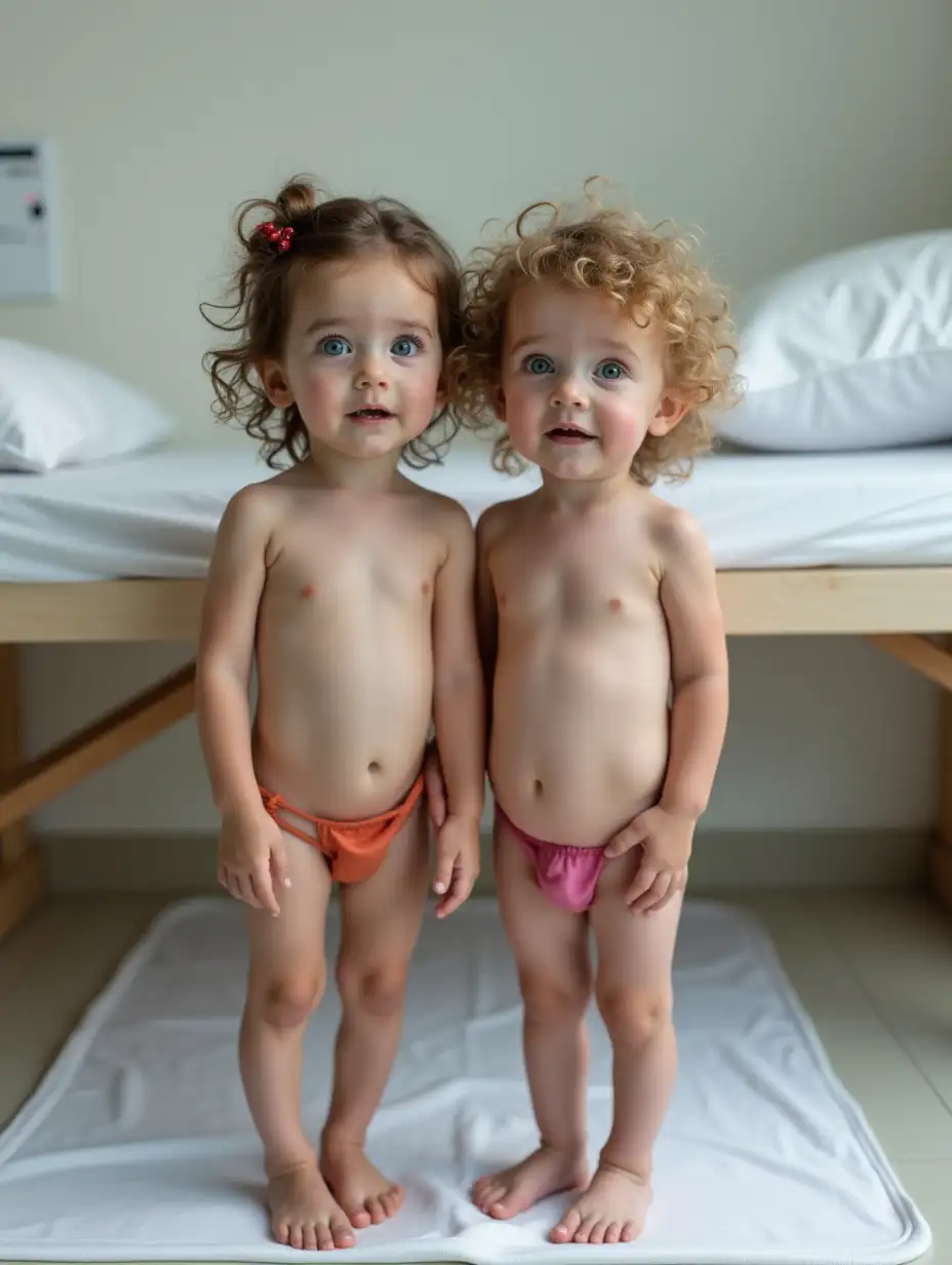 Two-Eager-Little-Girls-in-a-Clinic-Waiting-for-a-Doctors-Exam