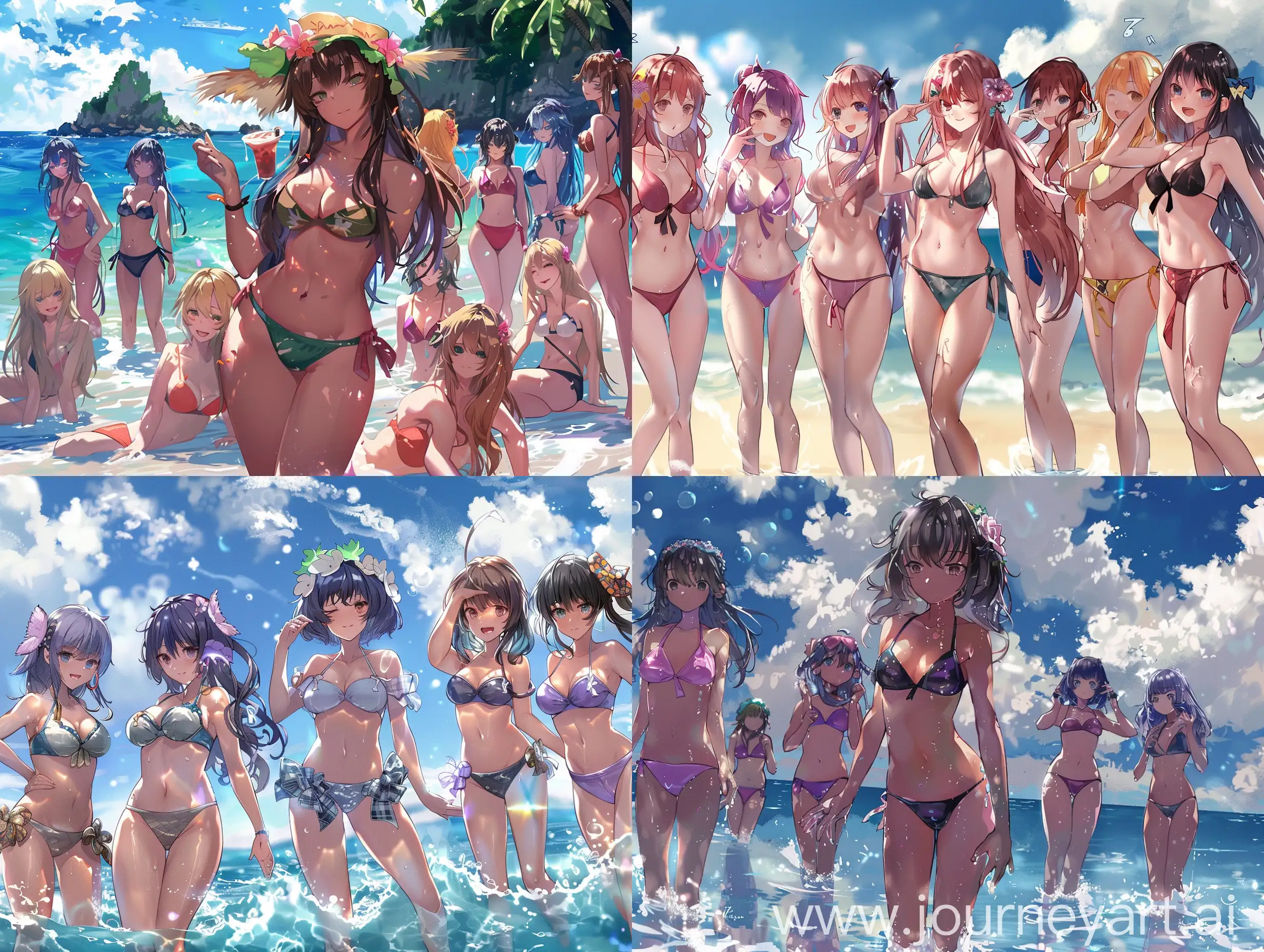 Anime-Girls-in-Swimsuits-Surrounded-by-Zui-Inscriptions