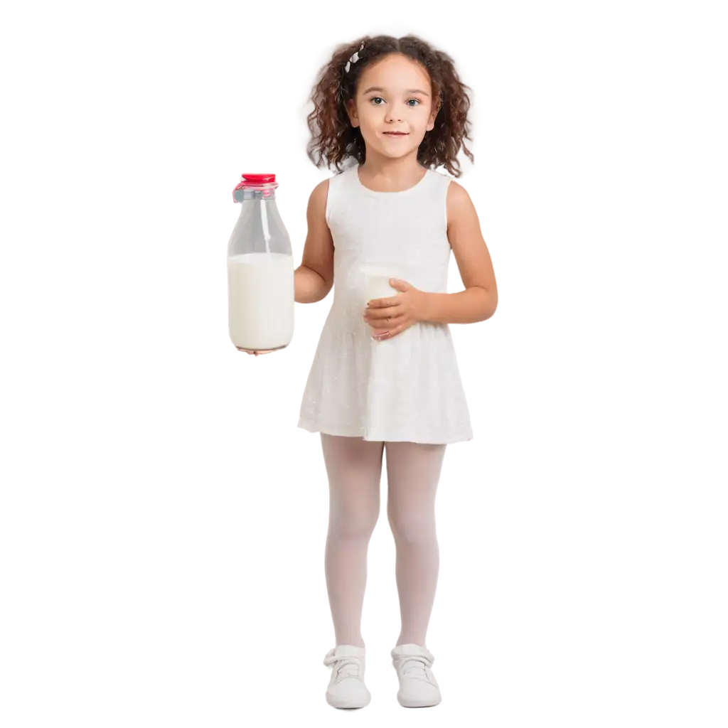 Adorable-PNG-Image-of-a-Girl-Holding-a-Milk-Glass-Capturing-Innocence-and-Joy