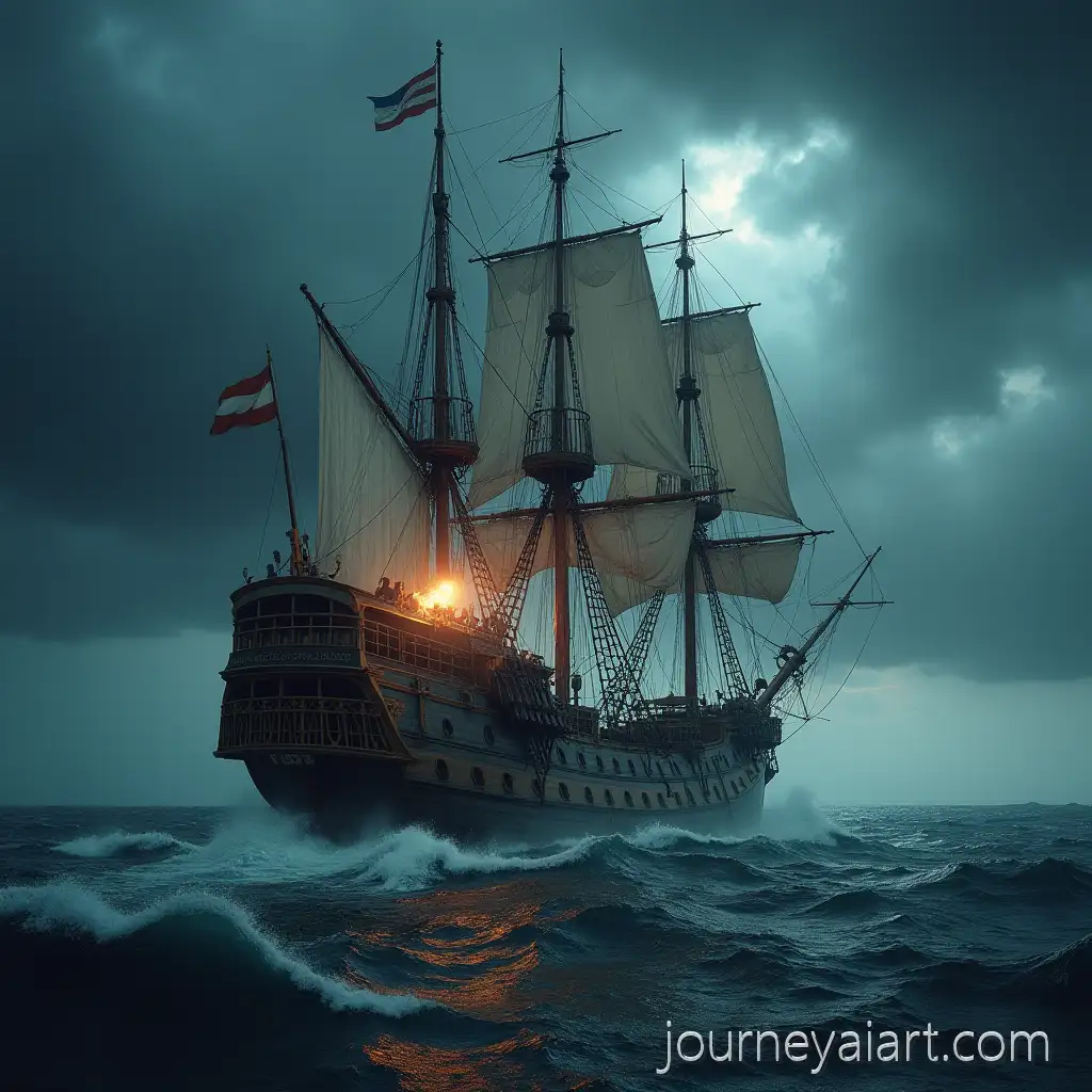 16th-Century-EuropeanGalleon-in-Thunderstorm-Galleon-Firing-Cannons-During-Thunderstorm-at-Sea
